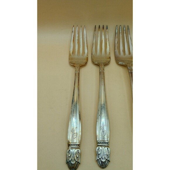 Vintage HOLMES & EDWARDS IS Danish Princess Inlaid Silver Plate - Dinner Fork - Picture 2 of 6